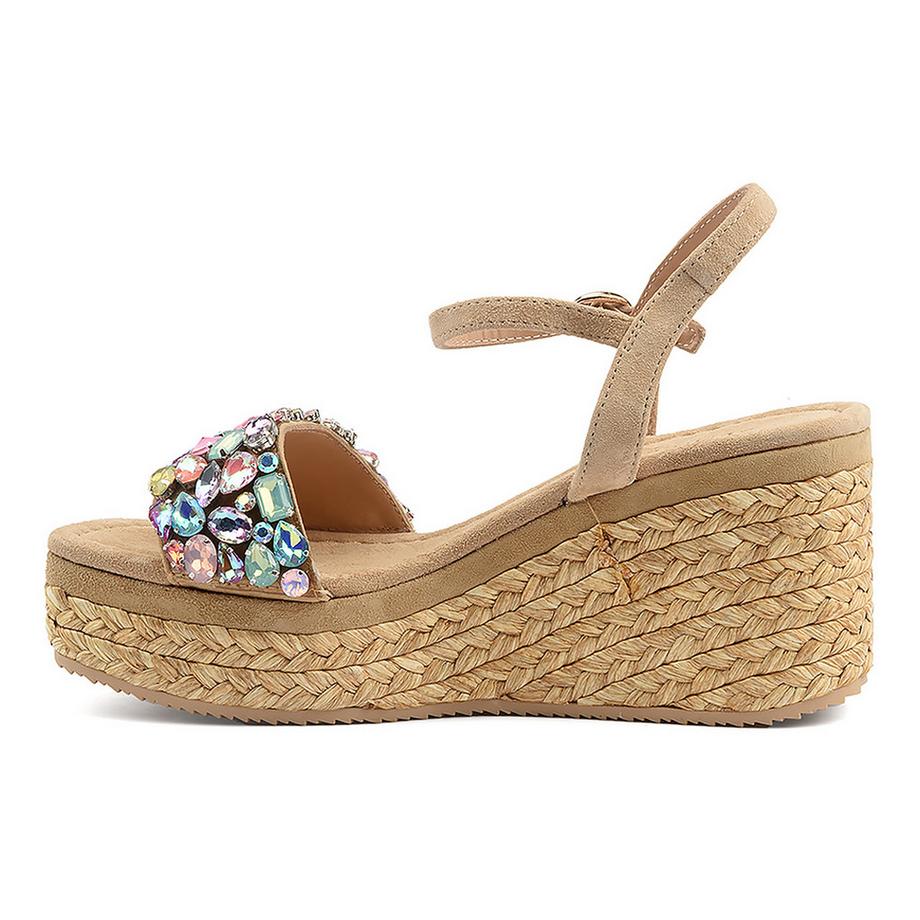 Alma En Pena 1352 Sandali con Zeppa e Plateau Impreziositi  