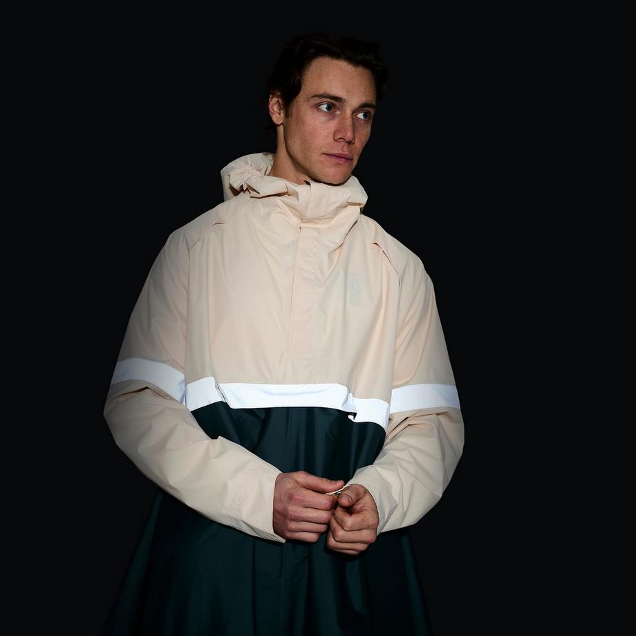 BTWIN  Regenponcho Sichtbar in der Nacht, Velo Stadt 540 Khaki Beige 