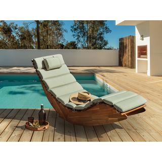 Beliani Transat avec coussin en Acacia Traditionnel BRESCIA PREMIUM  