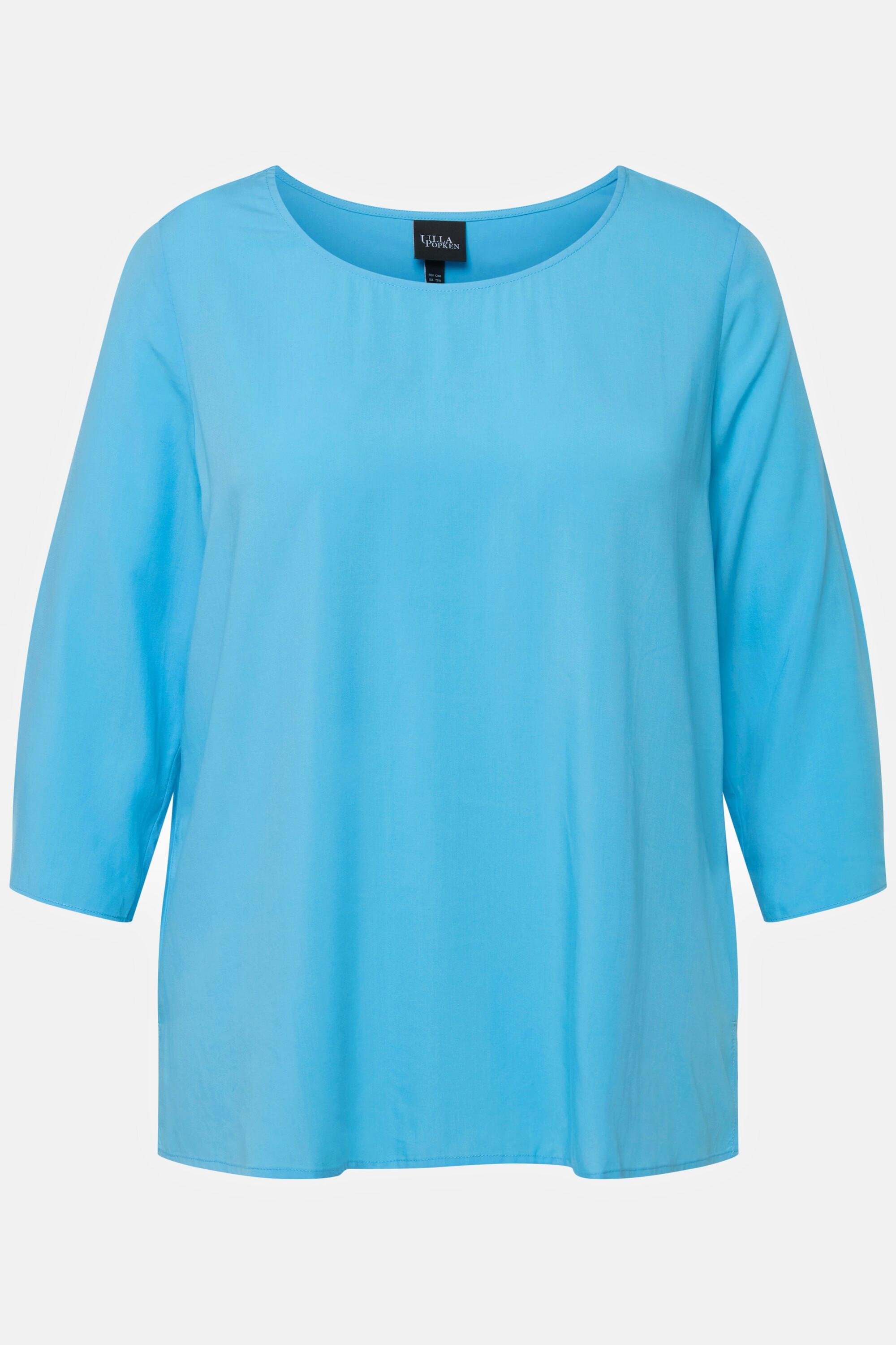 Ulla Popken  Bluse, Oversized, Saumschleife, Rundhals, 3/4-Arm 