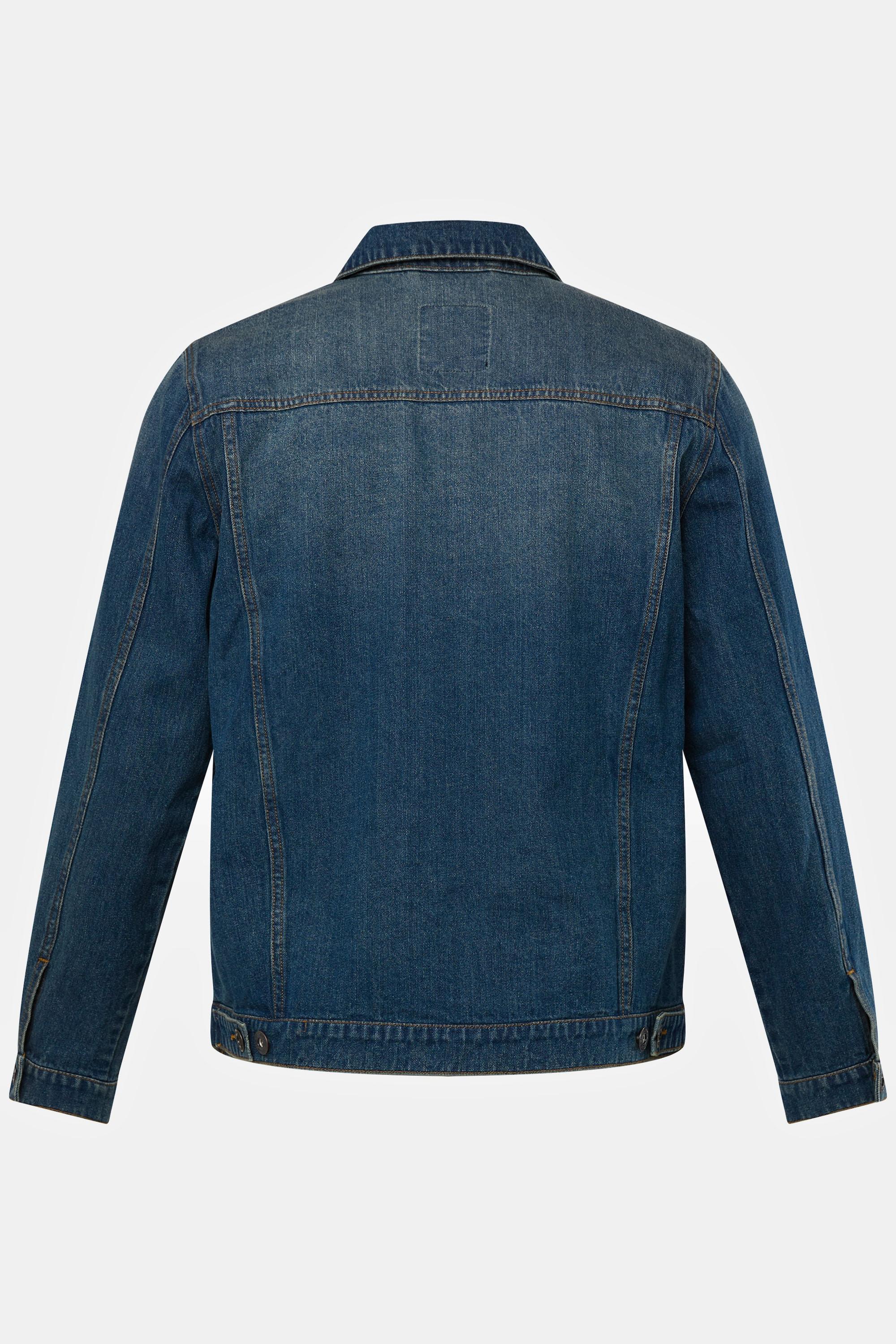 JP1880  Veste en jean. Poches poitrine et patte de boutonnage. Jusqu'au 8XL 