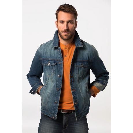 JP1880  Veste en jean. Poches poitrine et patte de boutonnage. Jusqu'au 8XL 