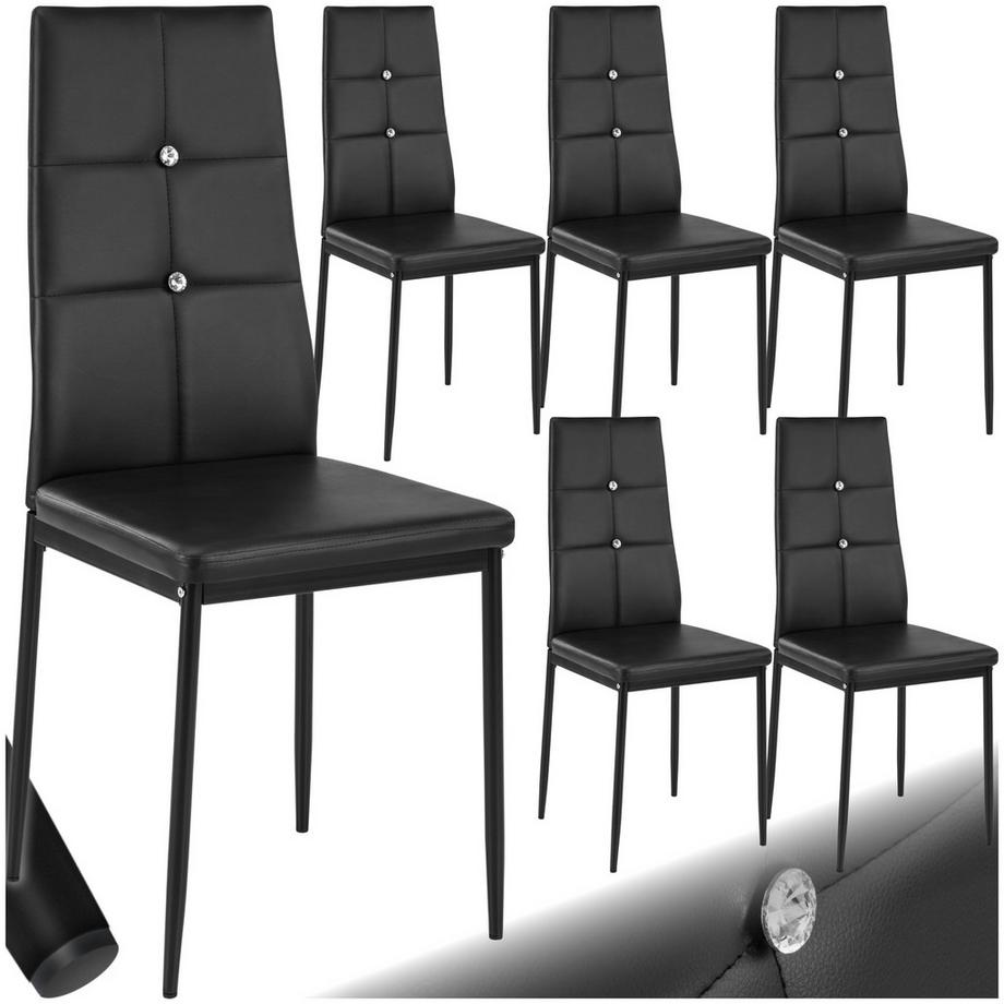 Ensemble de chaises de salle à manger JULIEN rembourré avec revêtement aspect cuir