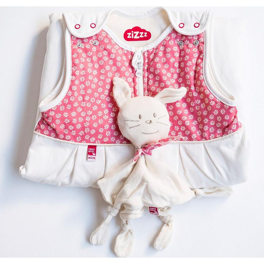 Zizzz  Doudou Rabbit Daisies coton bio & Swisswool 
