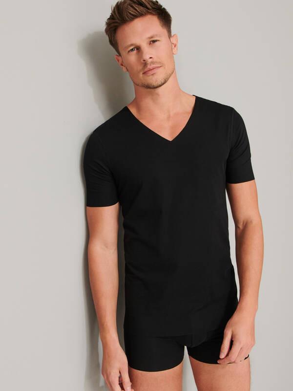 Schiesser T-shirt scollo a V taglio laser  