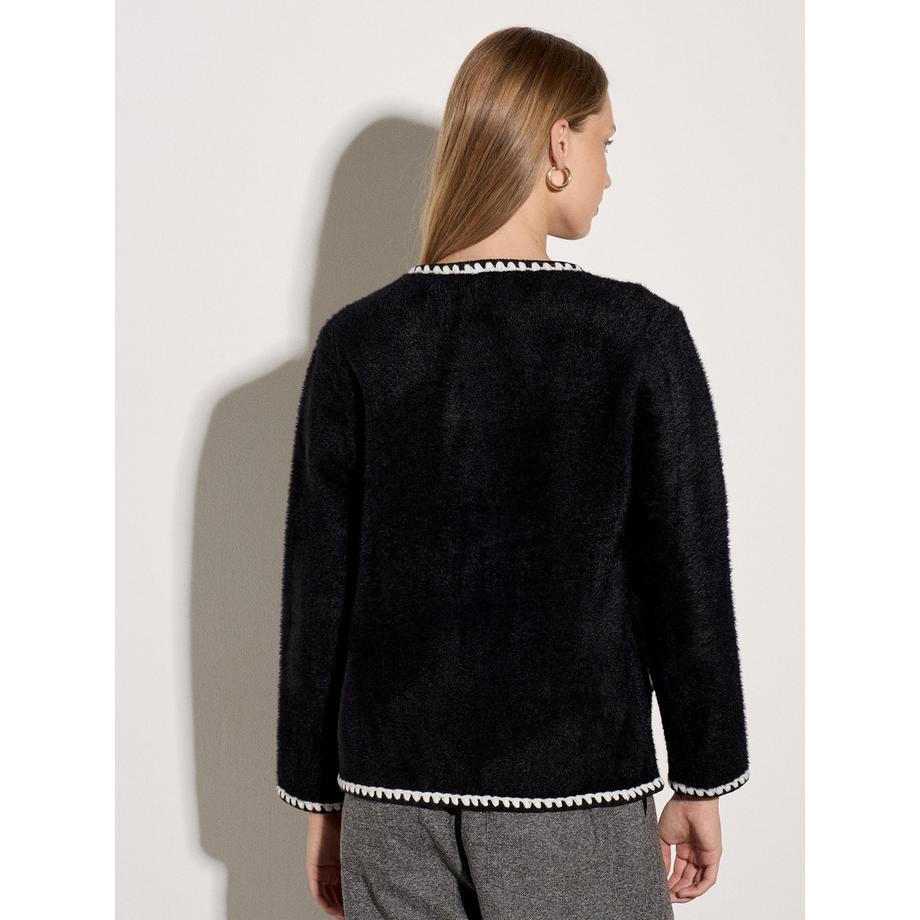 APRICOT Gebürsteter Strickcardigan mit Blanket-Stich  