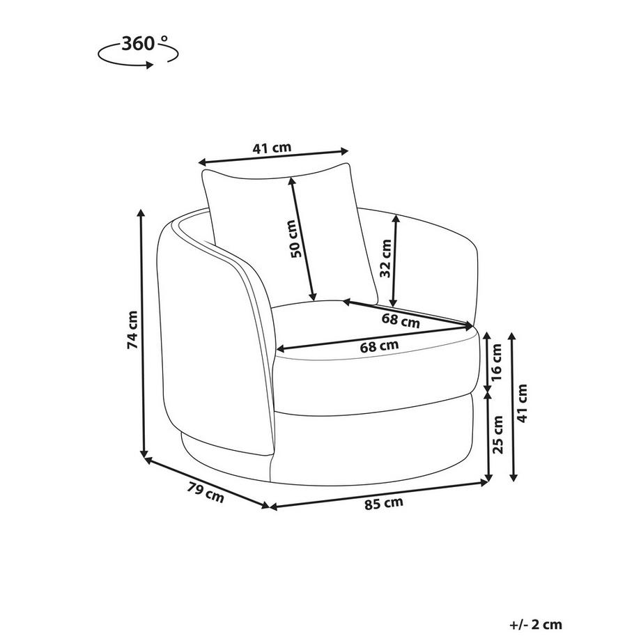 Beliani Drehsessel aus Stoff Retro ANDALEN  