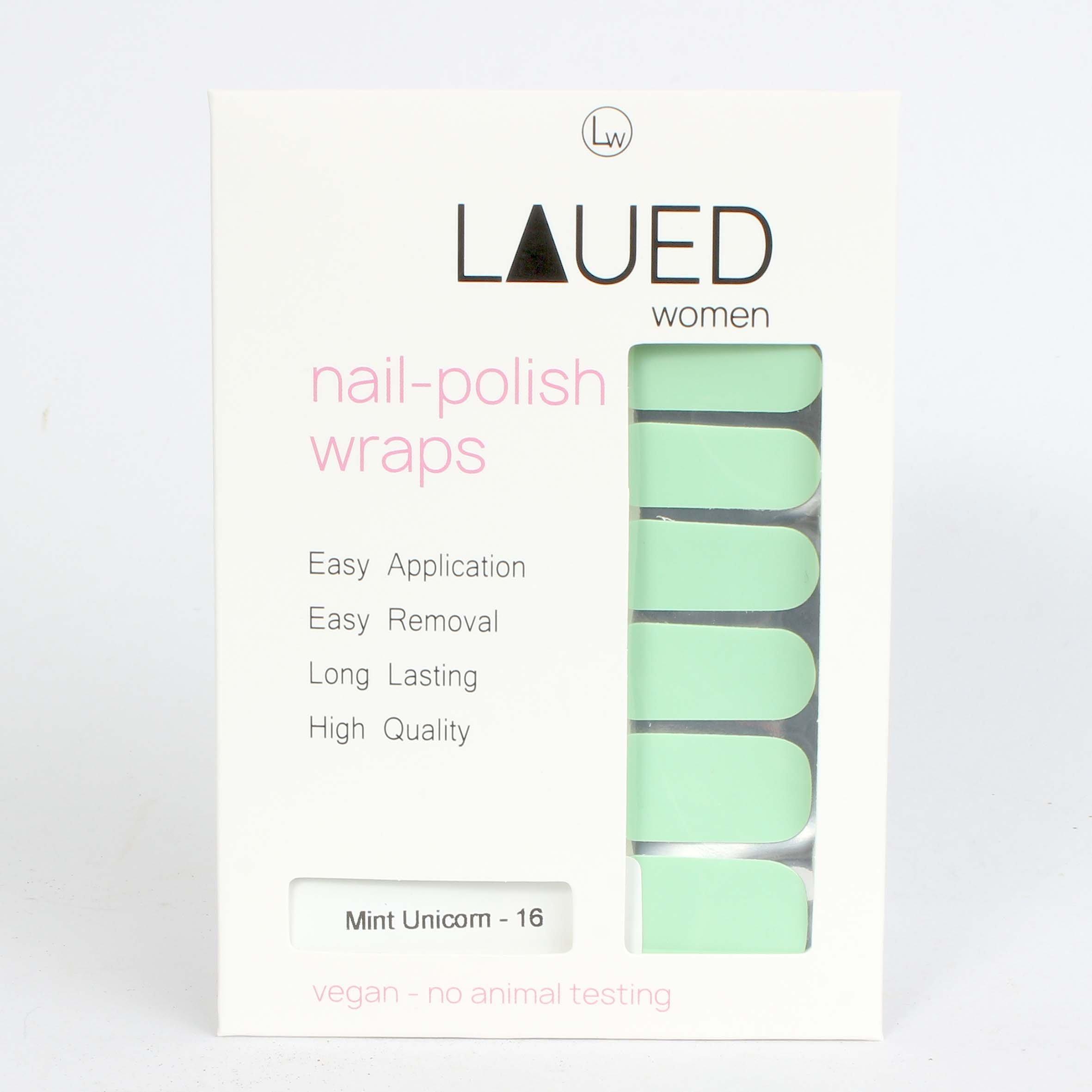 LAUED  films à ongles végétaliens solid green Mint Unicorn 