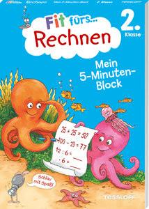 Fit fürs Rechnen 2. Klasse. Mein 5-Minuten-Block Meyer, Julia; Wandrey, Guido (Illustrationen) Copertina rigida 