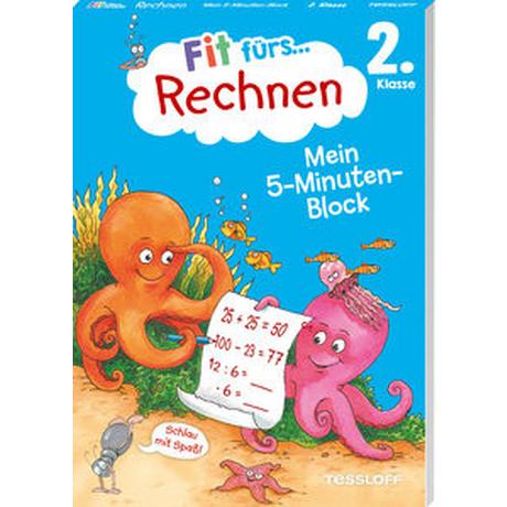 Fit fürs Rechnen 2. Klasse. Mein 5-Minuten-Block Meyer, Julia; Wandrey, Guido (Illustrationen) Copertina rigida 