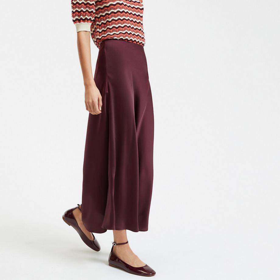 La Redoute Collections Jupe évasée longue en satin mat  