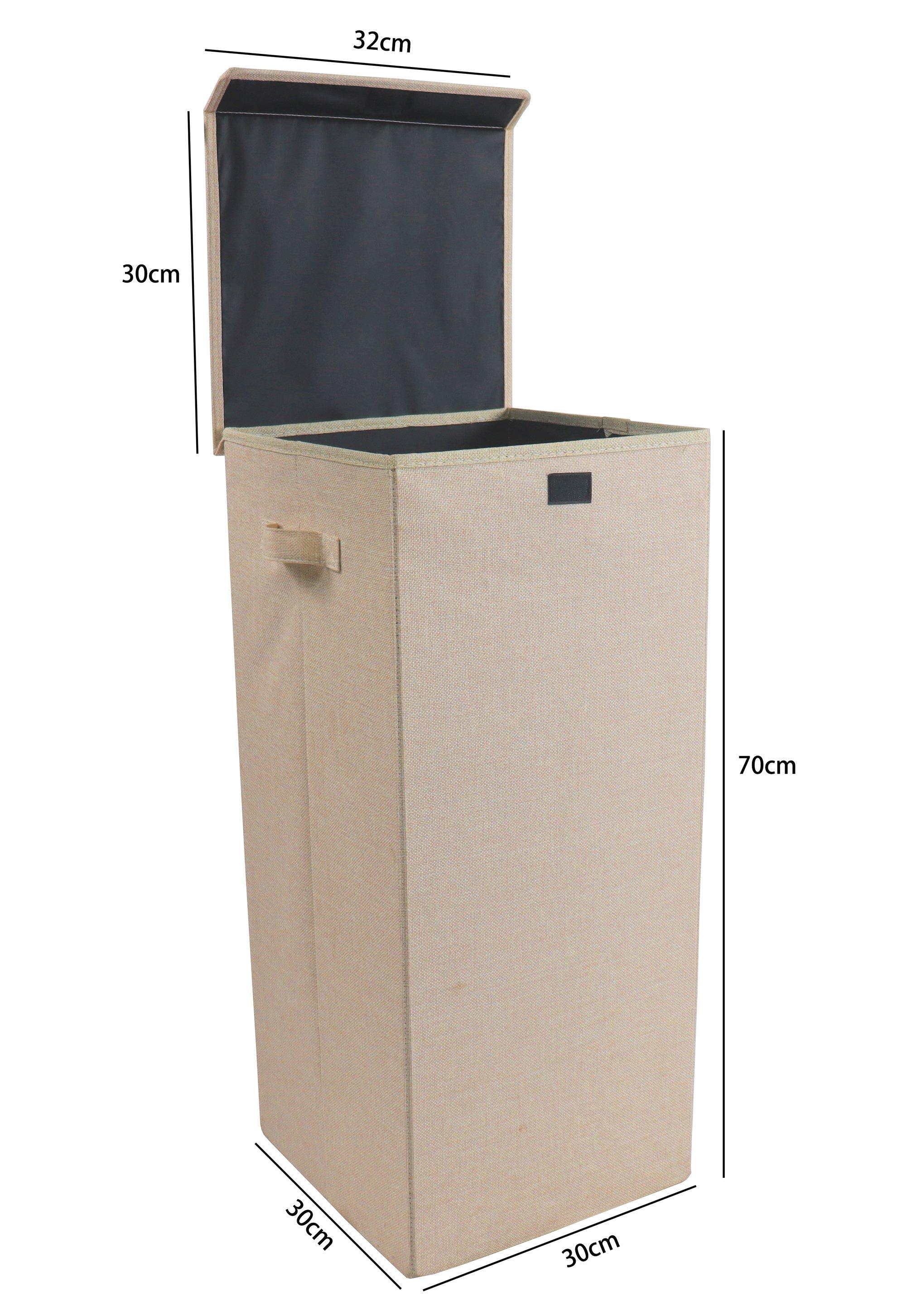 VCM Panier à linge en tissu Coffre à linge Coffre à linge en tissu Couvercle Dreso L  