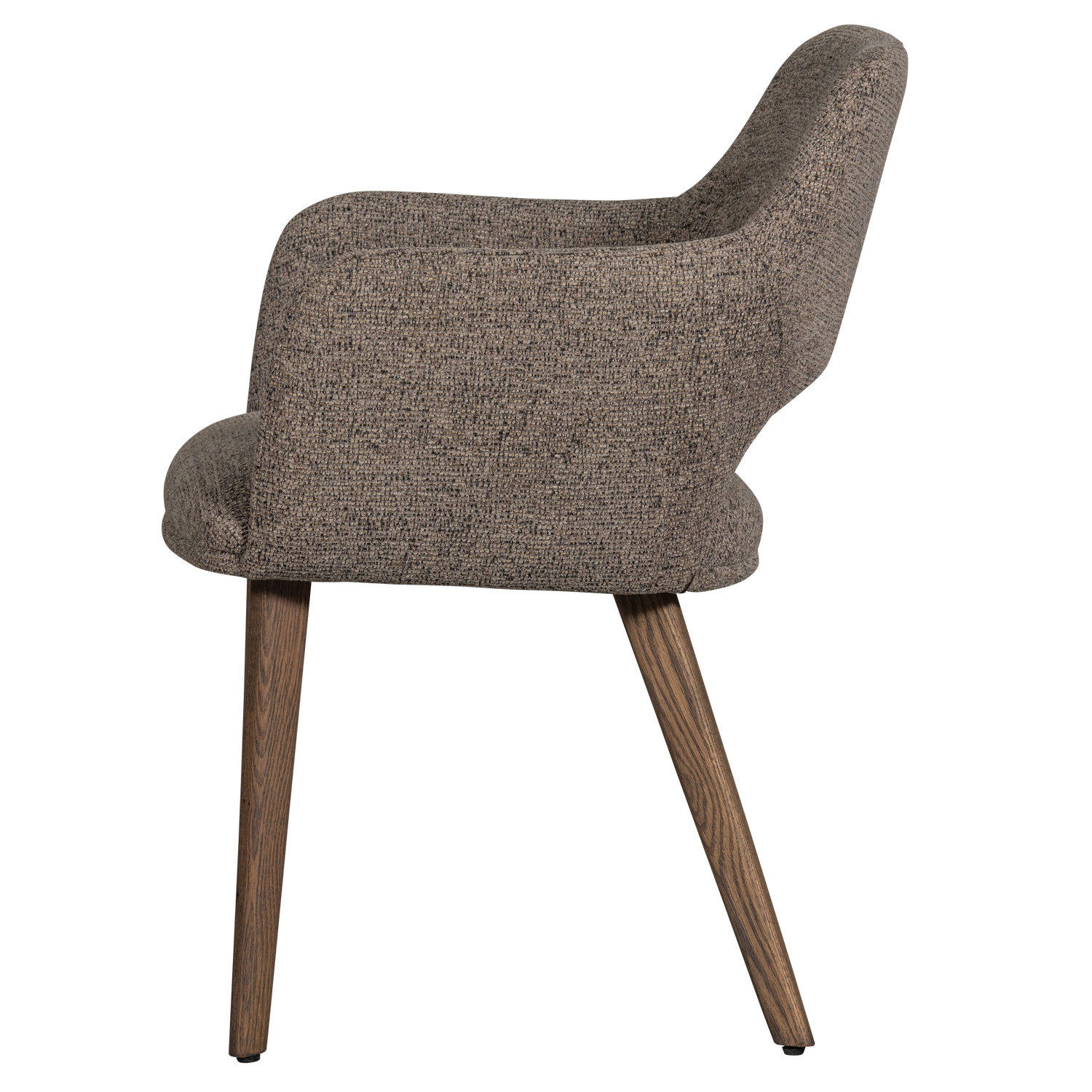 mutoni Chaise avec accoudoirs Murat taupe avec pied en bois brun foncé  