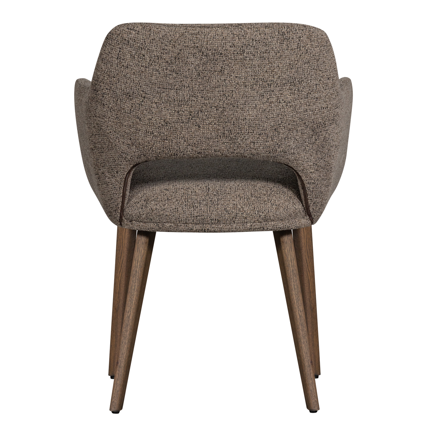 mutoni Chaise avec accoudoirs Murat taupe avec pied en bois brun foncé  