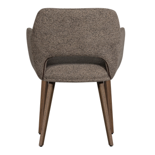 mutoni Chaise avec accoudoirs Murat taupe avec pied en bois brun foncé  