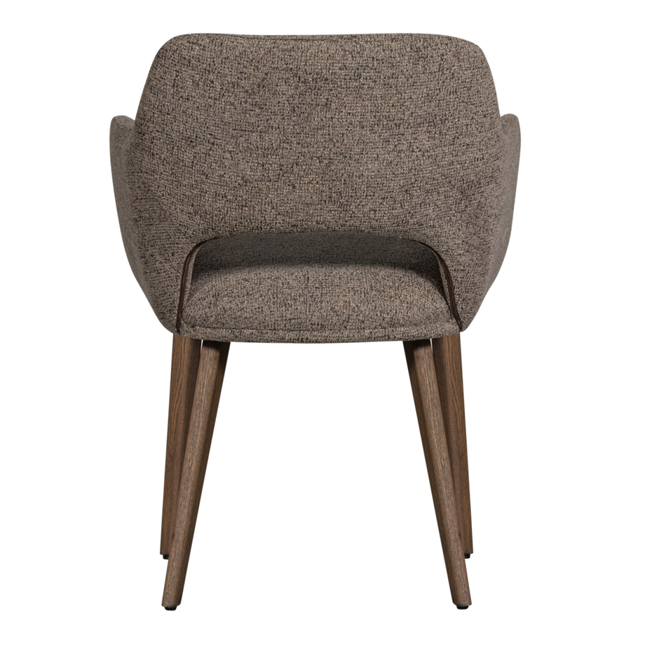 mutoni Poltrona Murat tortora con base in legno marrone scuro  