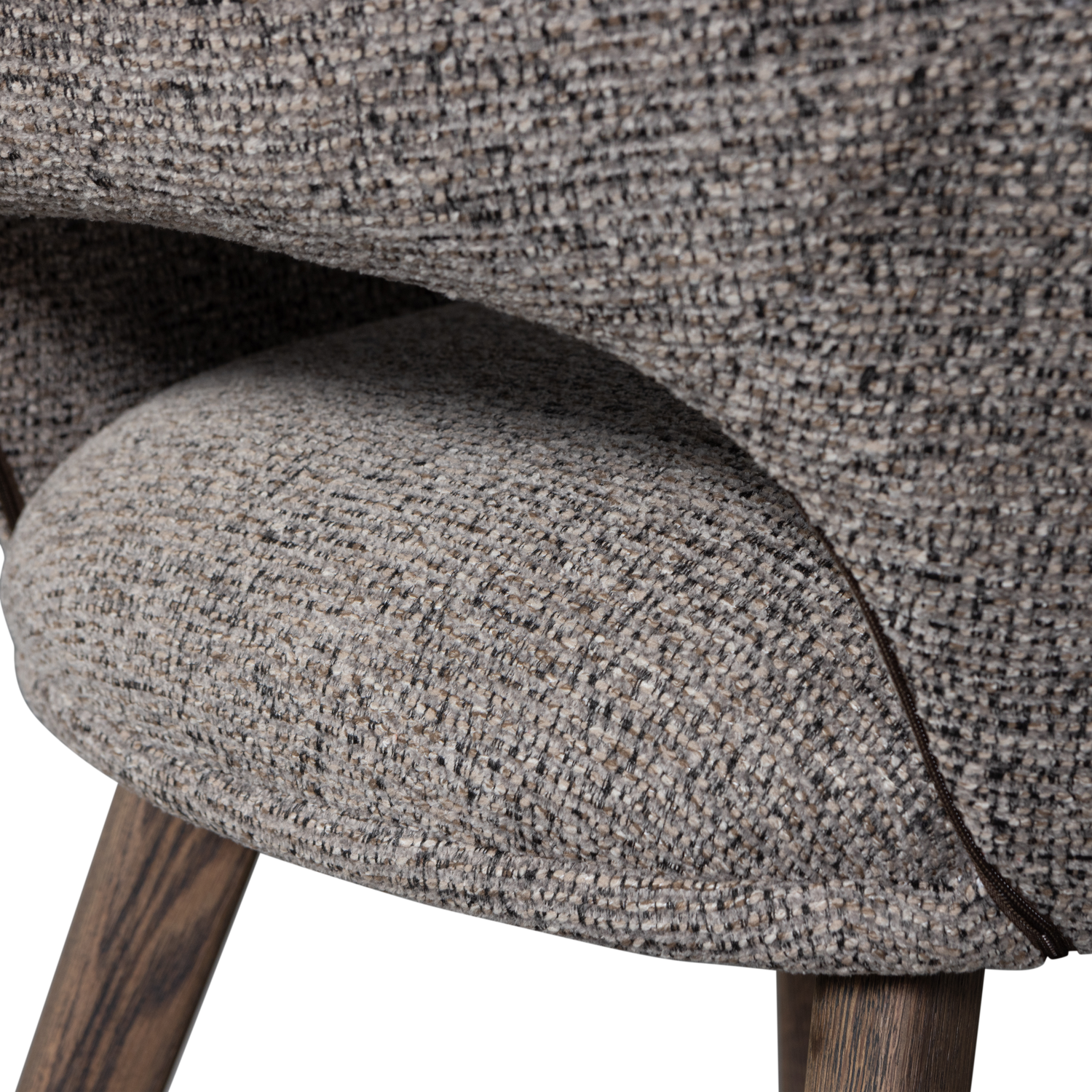 mutoni Chaise avec accoudoirs Murat taupe avec pied en bois brun foncé  