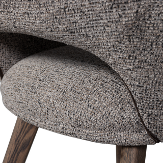 mutoni Chaise avec accoudoirs Murat taupe avec pied en bois brun foncé  