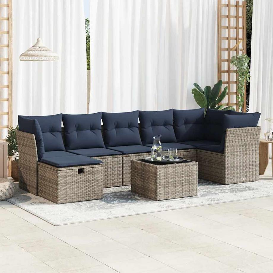 VidaXL Ensemble de canapés de jardin rotin synthétique  