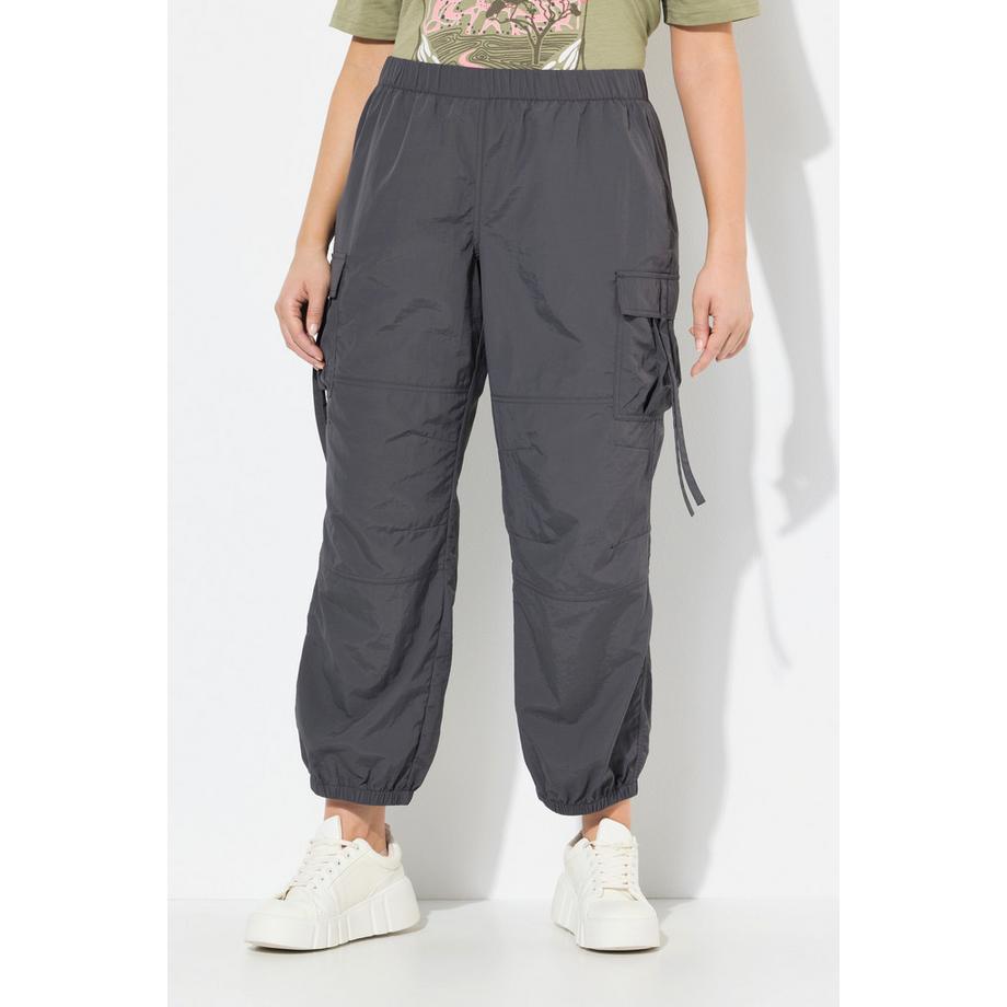 Ulla Popken Cargohose Utility-Style Elastikbund Gummisaum  