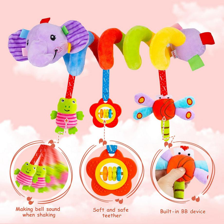 Activity-board  Kinderwagen Spielzeug, Spirale mit Musik, Krippe oder Autositz Spielzeug, Geschenk für ein Neugeborenes 