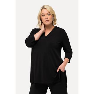 Ulla Popken  Longshirt, A-Linie, V-Ausschnitt, 3/4-Ärmel 