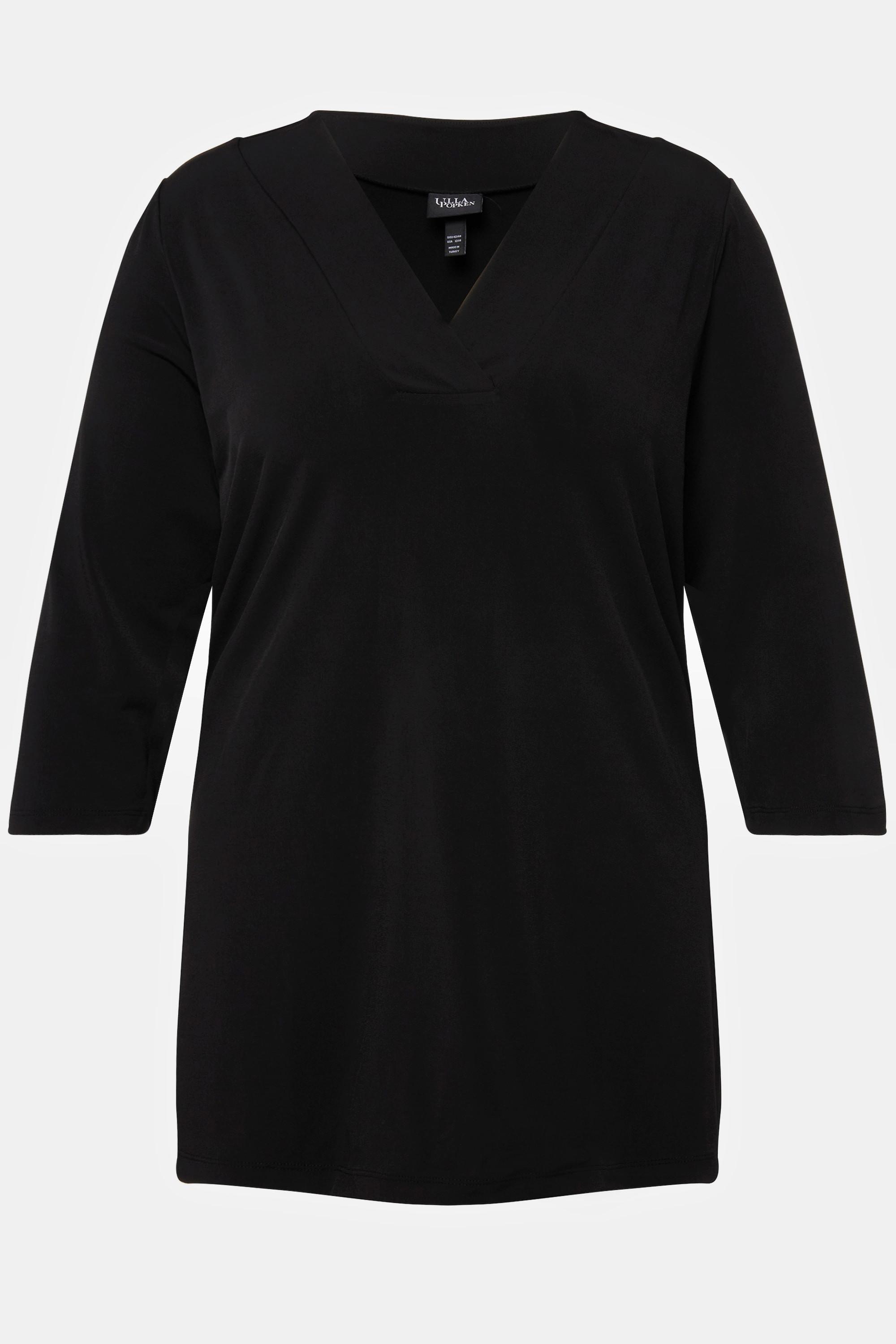 Ulla Popken  Longshirt, A-Linie, V-Ausschnitt, 3/4-Ärmel 