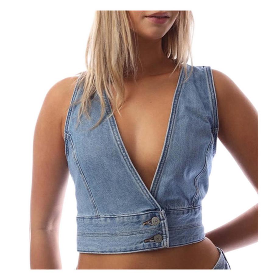 Levis Haut Raine en jean sans manches avec col en V profond  