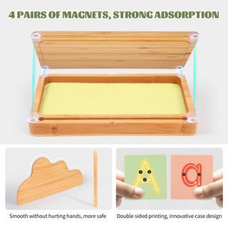 Activity-board  Jouet d'apprentissage des lettres et du dessin Table de sable en bois Jouet d'apprentissage pour le développement moteur précoce des enfants 