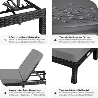 Tectake Bain de soleil SOFIA 6 positions  