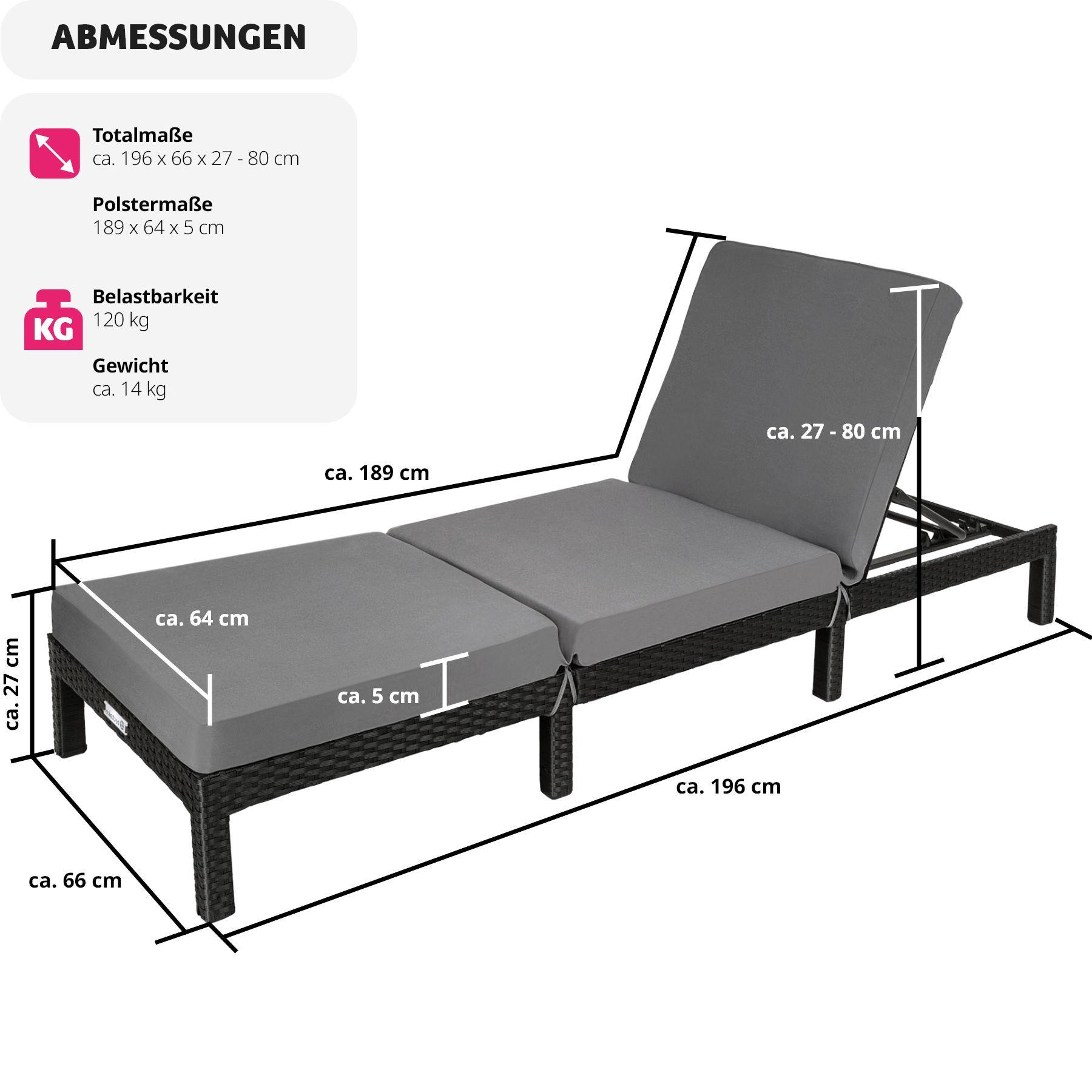 Tectake Bain de soleil SOFIA 6 positions  