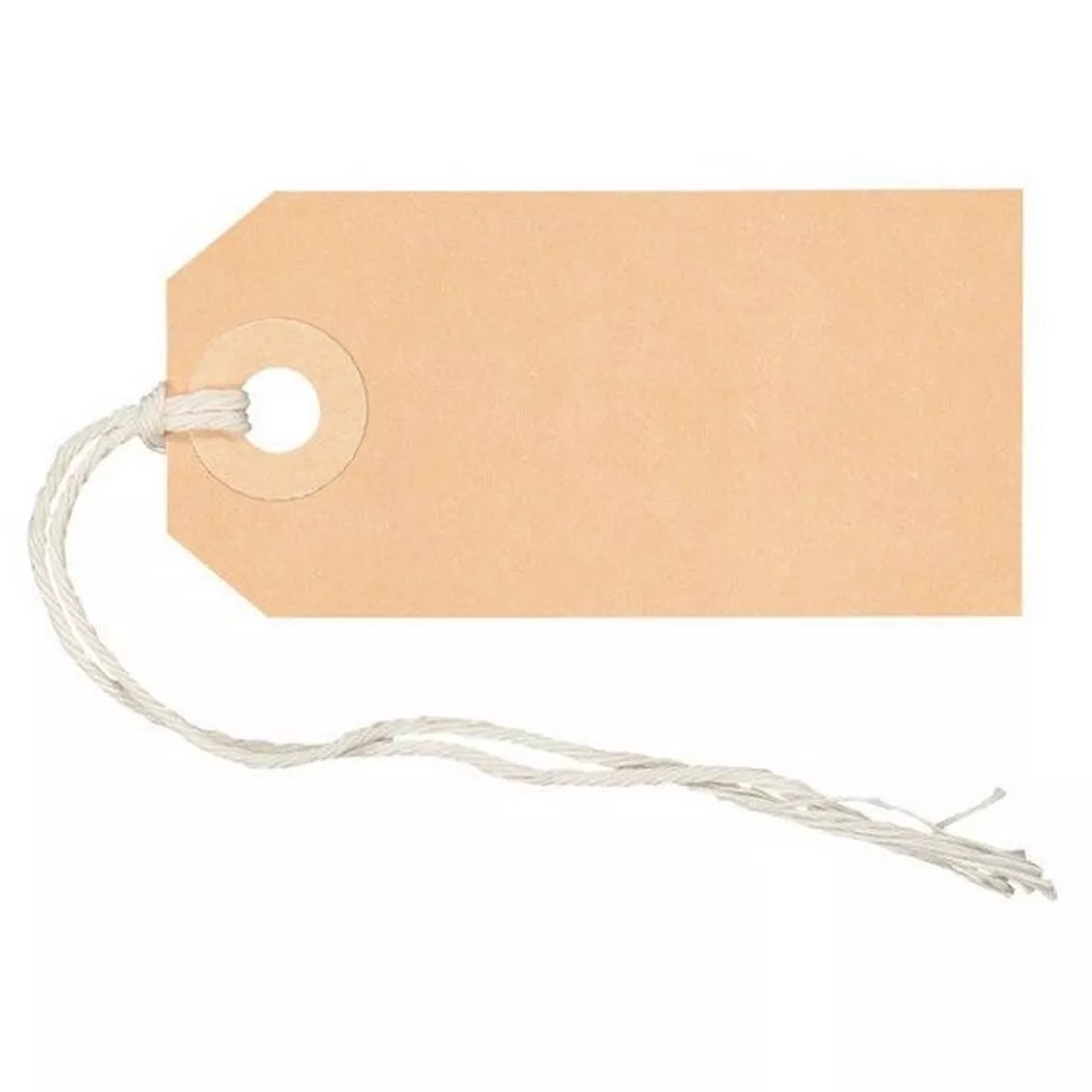 Biella – Anhänge-Etiketten 35x70mm 561070.00 braun 50 Stück, One Size