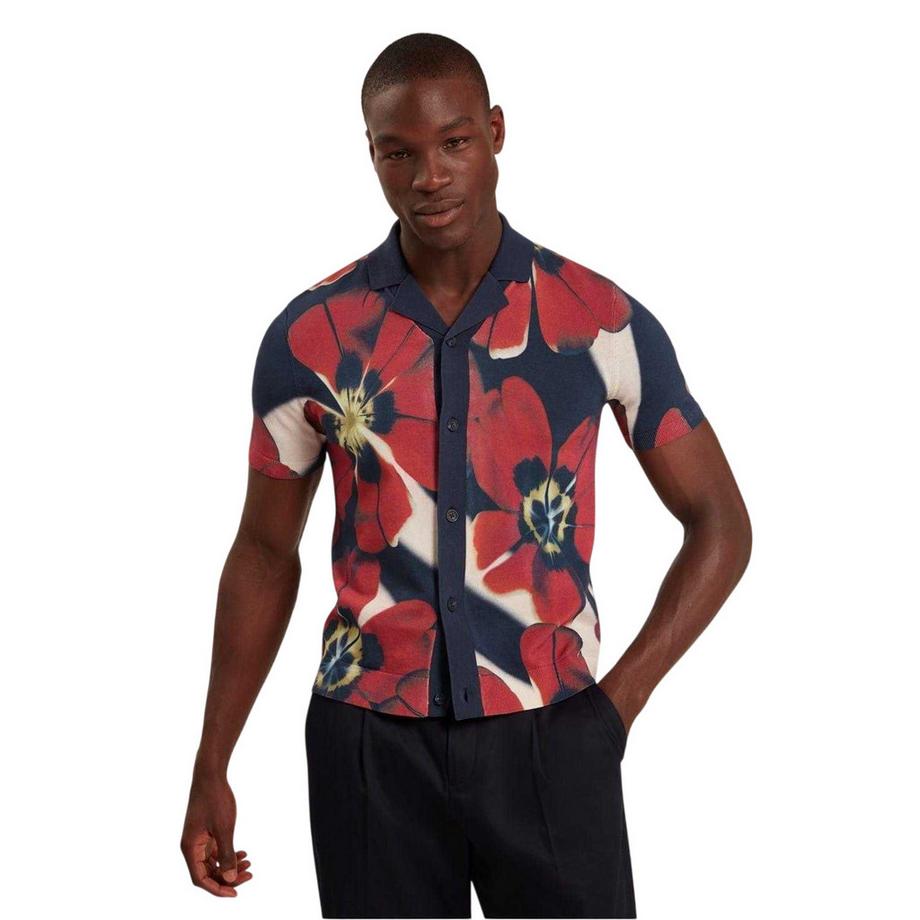 TED BAKER  Chemise Manches Courtes Motiftyle Floral Buddha 