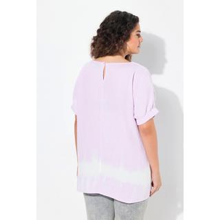 Ulla Popken Blouse en Mousseline Oversize Col V Manches Courtes  