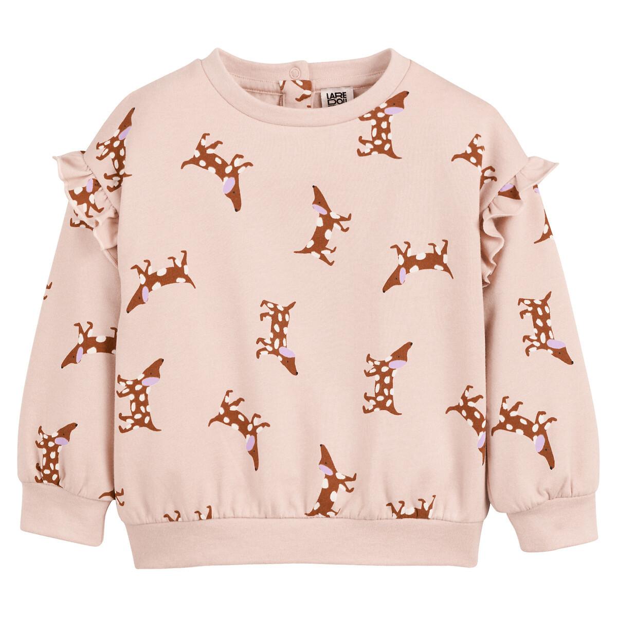 La Redoute Collections  Sweat col rond imprimé chiens en molleton 