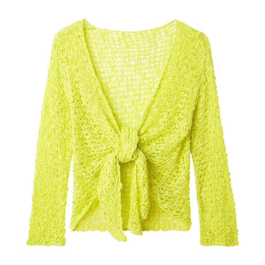 Neon Popcorn Strickjacke