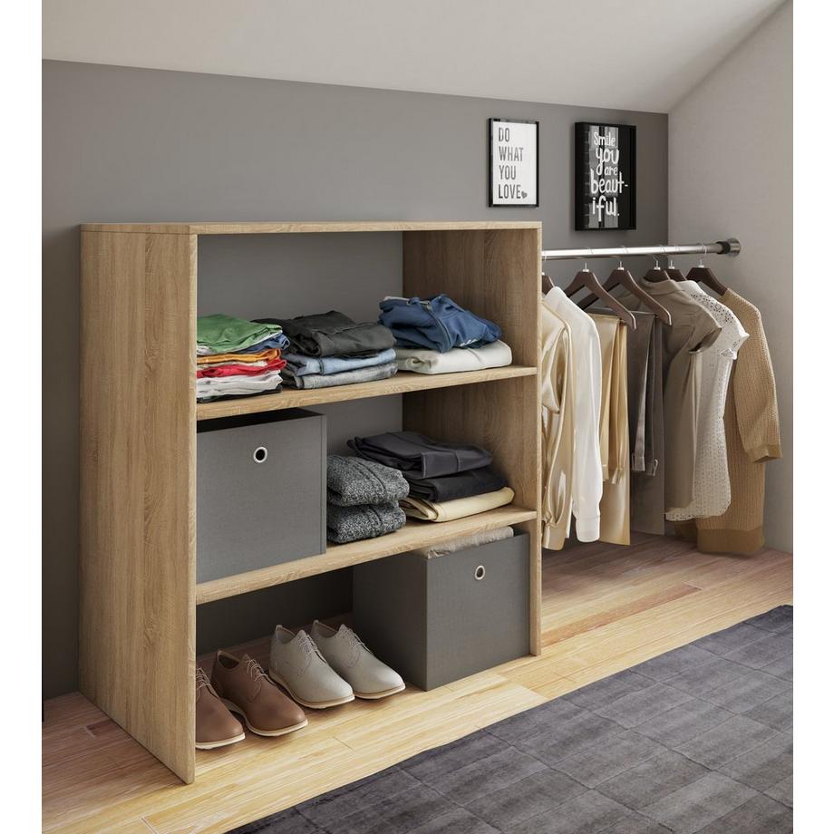 VCM Bois Penderie ouverte dressing Étagère de toit pentue Dacho ll Bois Penderie ouverte dressing Étagère de toit pentue Dacho ll  