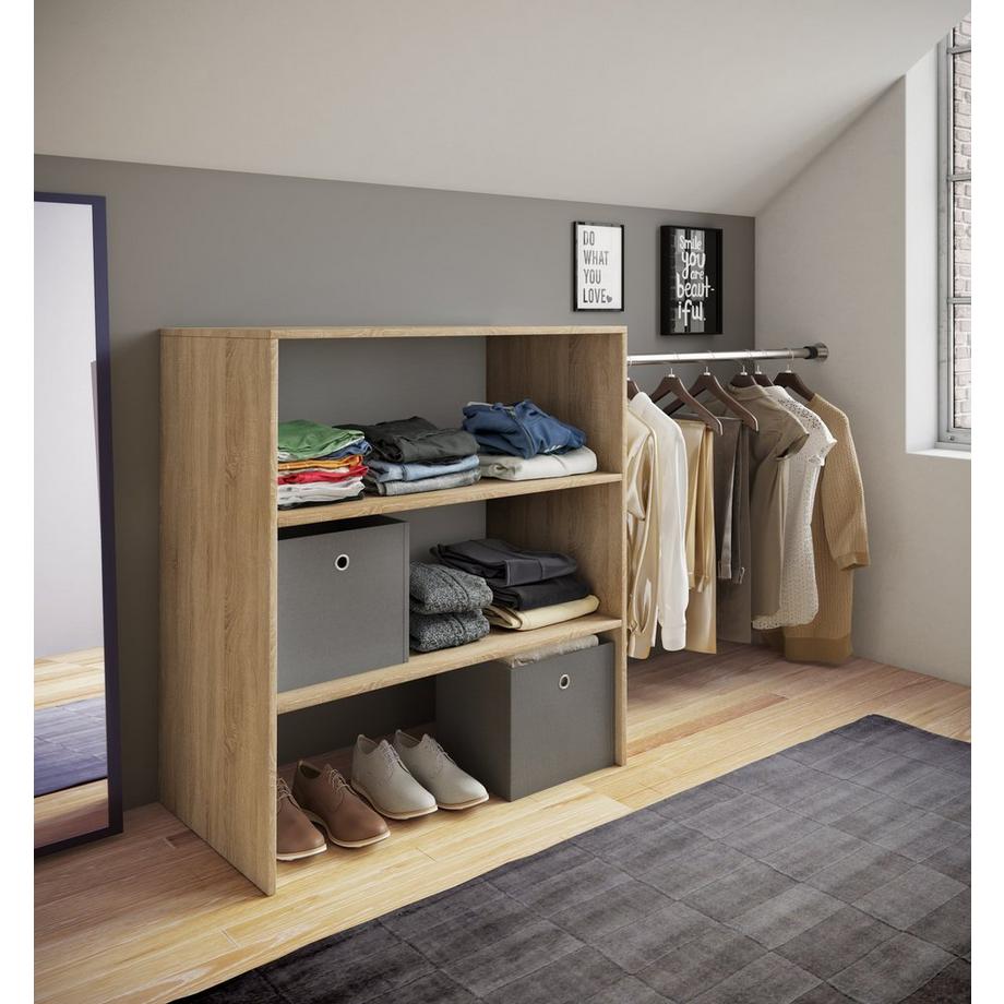 VCM Bois Penderie ouverte dressing Étagère de toit pentue Dacho ll Bois Penderie ouverte dressing Étagère de toit pentue Dacho ll  