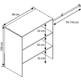 VCM Holz Offener Kleiderschrank begehbarer Kleiderregal Dachschrägen Regal Dacho ll  