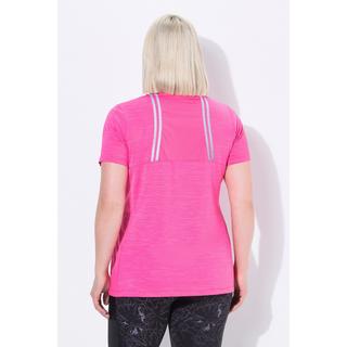 Ulla Popken T-shirt technique empiècements en mesh décolleté en V manches courtes  