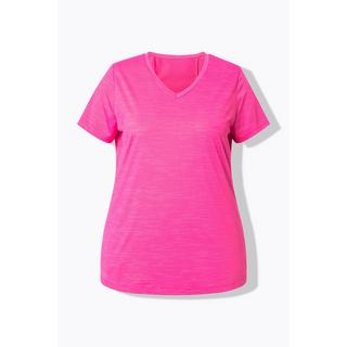 Ulla Popken T-shirt technique empiècements en mesh décolleté en V manches courtes  
