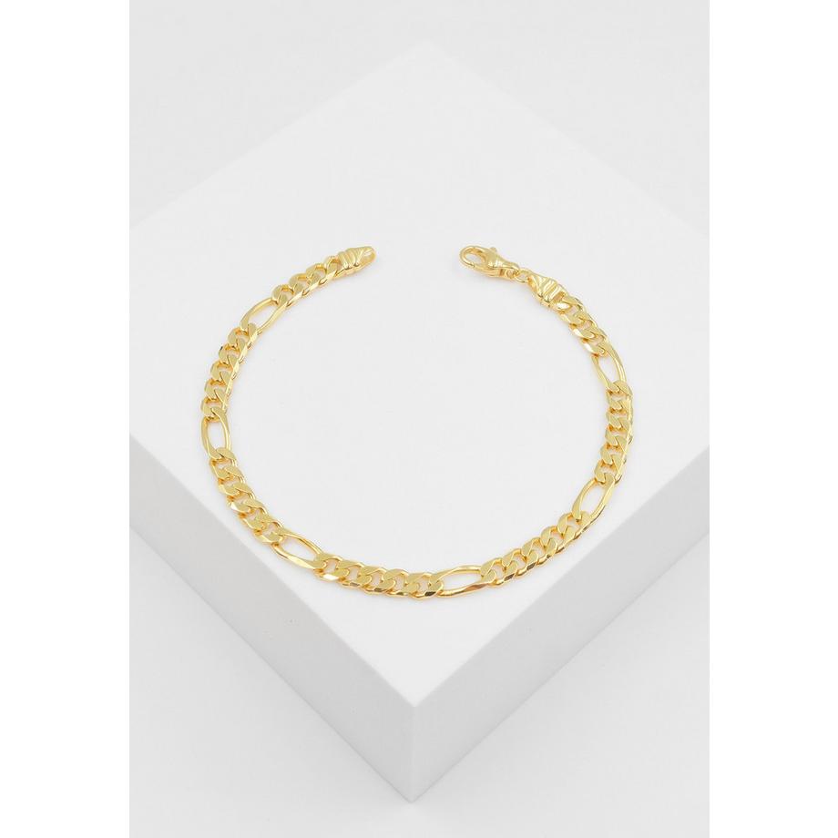 MUAU Schmuck  Bracelet Figaro Gelbgold 750, 4.3mm, 19cm 