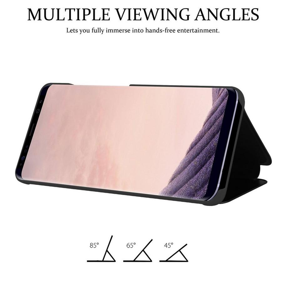 Cadorabo  Housse compatible avec Samsung Galaxy S8 PLUS - Clear View étui de protection miroir avec fonction de support Protection à 360 degrés 