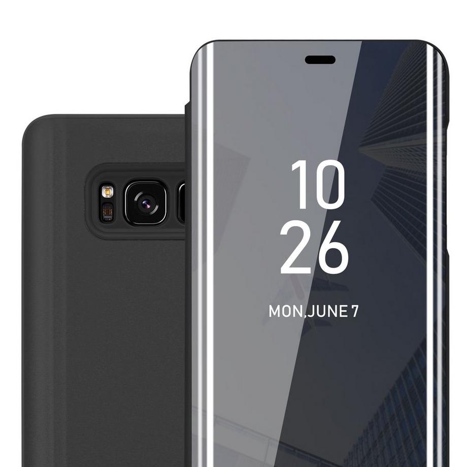 Cadorabo  Housse compatible avec Samsung Galaxy S8 PLUS - Clear View étui de protection miroir avec fonction de support Protection à 360 degrés 