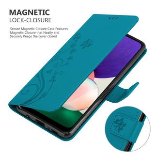 Cadorabo  Hülle für Samsung Galaxy A22 5G Blumen Design Magnetverschluss 