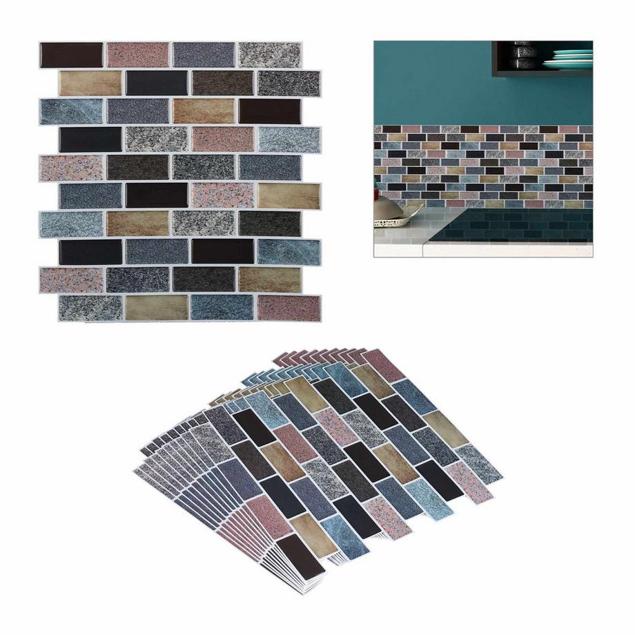 Lot de 10 autocollants muraux en pierre pour carrelage