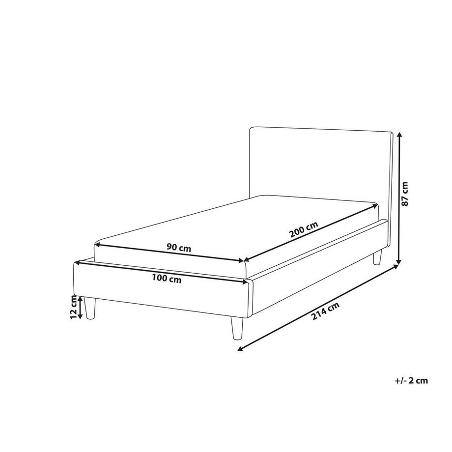 Beliani Letto con rete a doghe en Velluto Moderno FITOU  