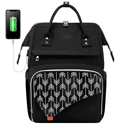 Only-bags.store  Sac à dos pour ordinateur portable 15,6 pouces, sac à dos d'école étanche multi-sac avec port de chargement USB, noir pour les voyages scolaires, le travail, l'université 