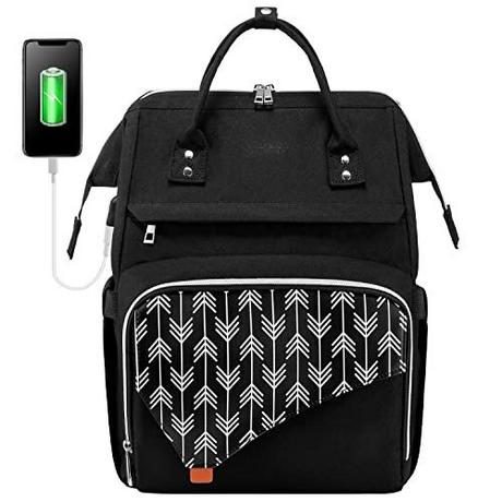 Only-bags.store  Laptop-Rucksack 15,6 Zoll, wasserdichter Schulrucksack Multitasche mit USB-Ladeanschluss, 