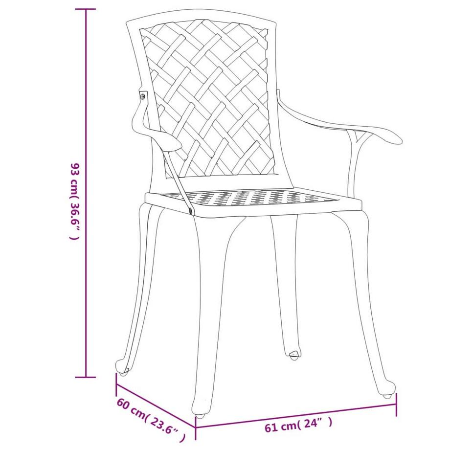 VidaXL Gartenstuhl aluminium  